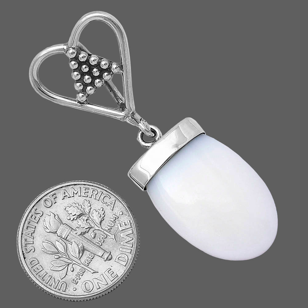 Heart - Natural White Opal Pendant P-1721 SDP141682