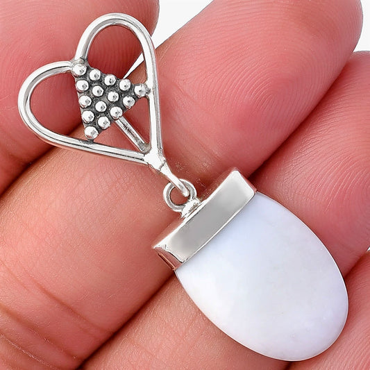 Heart - Natural White Opal Pendant P-1721 SDP141693