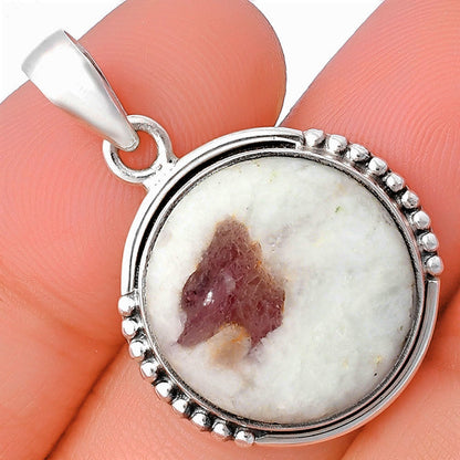 Natural Pink Tourmaline in Quartz Pendant P-1326 SDP141711