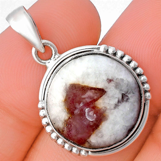 Natural Pink Tourmaline in Quartz Pendant P-1326 SDP141719