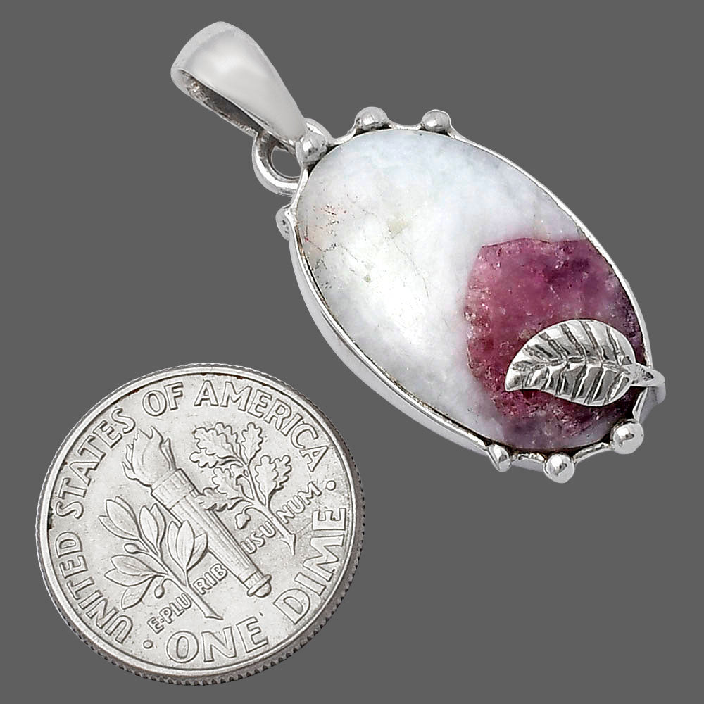 Natural Pink Tourmaline in Quartz Pendant P-1226 SDP141732