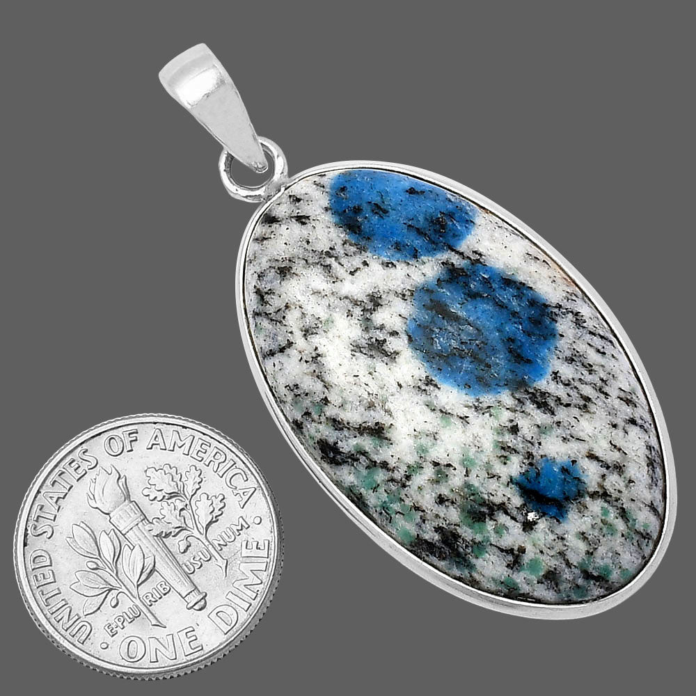 Natural K2 Blue - Azurite In Quartz Pendant P-1001 SDP141897