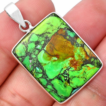 Natural Green Matrix Turquoise Pendant P-1001 SDP142632