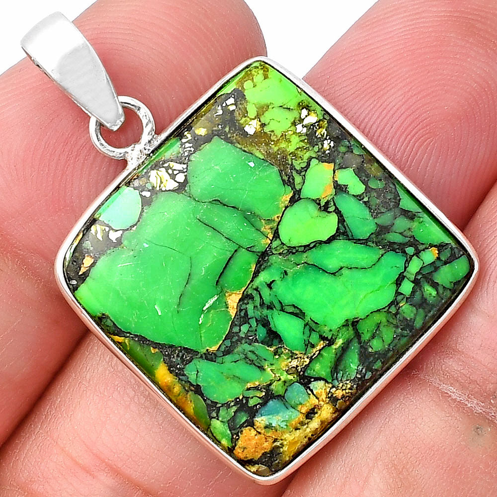 Natural Green Matrix Turquoise Pendant P-1001 SDP142639