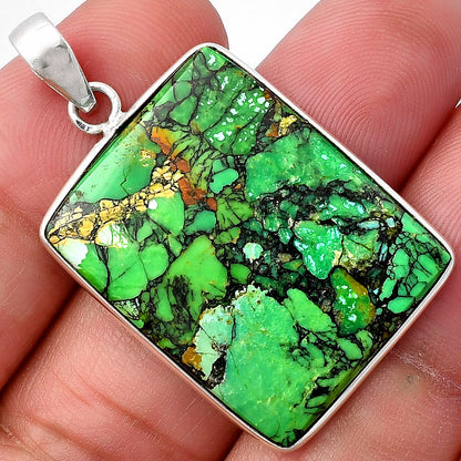 Natural Green Matrix Turquoise Pendant P-1001 SDP142640