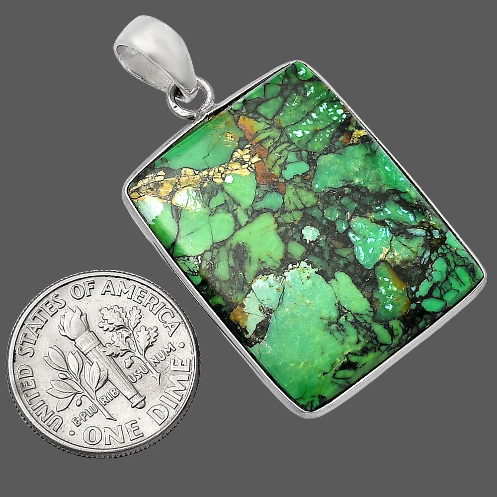 Natural Green Matrix Turquoise Pendant P-1001 SDP142640