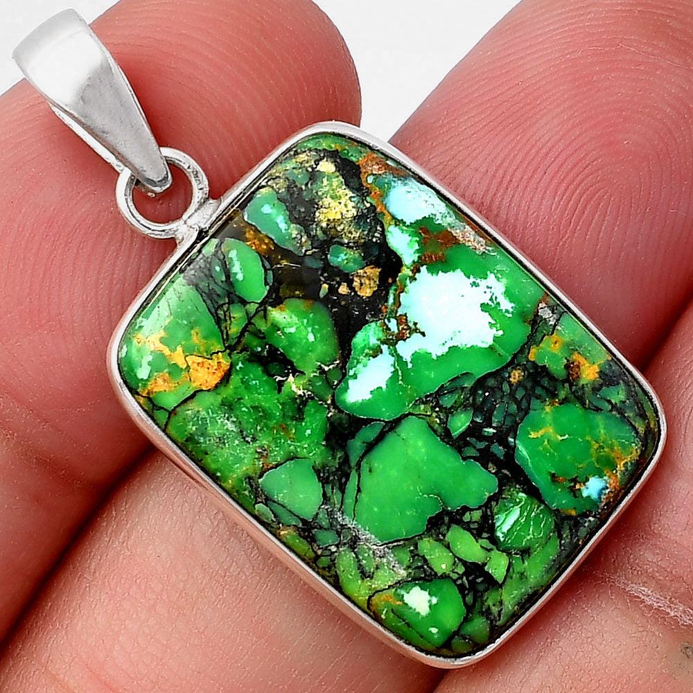 Natural Green Matrix Turquoise Pendant P-1001 SDP142650