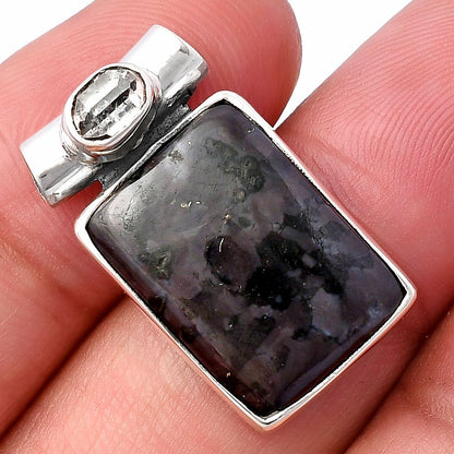 Indigo Gabbro & Herkimer Diamond Pendant P-1300 SDP142760