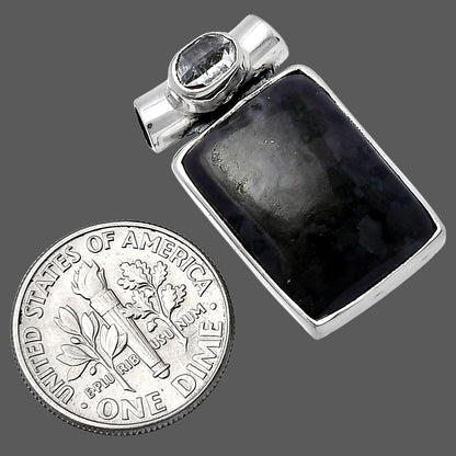 Indigo Gabbro & Herkimer Diamond Pendant P-1300 SDP142760