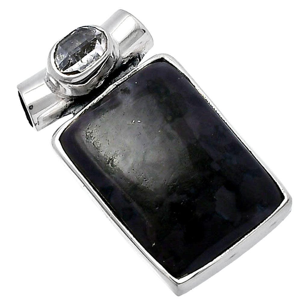 Indigo Gabbro & Herkimer Diamond Pendant P-1300 SDP142760