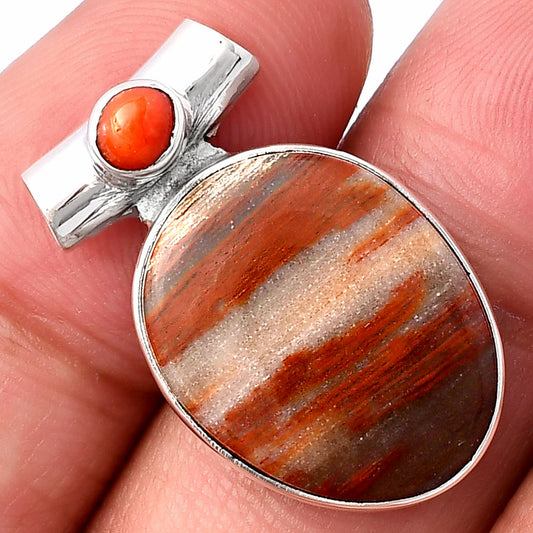 Natural Mookaite & Coral Pendant P-1300 SDP142767