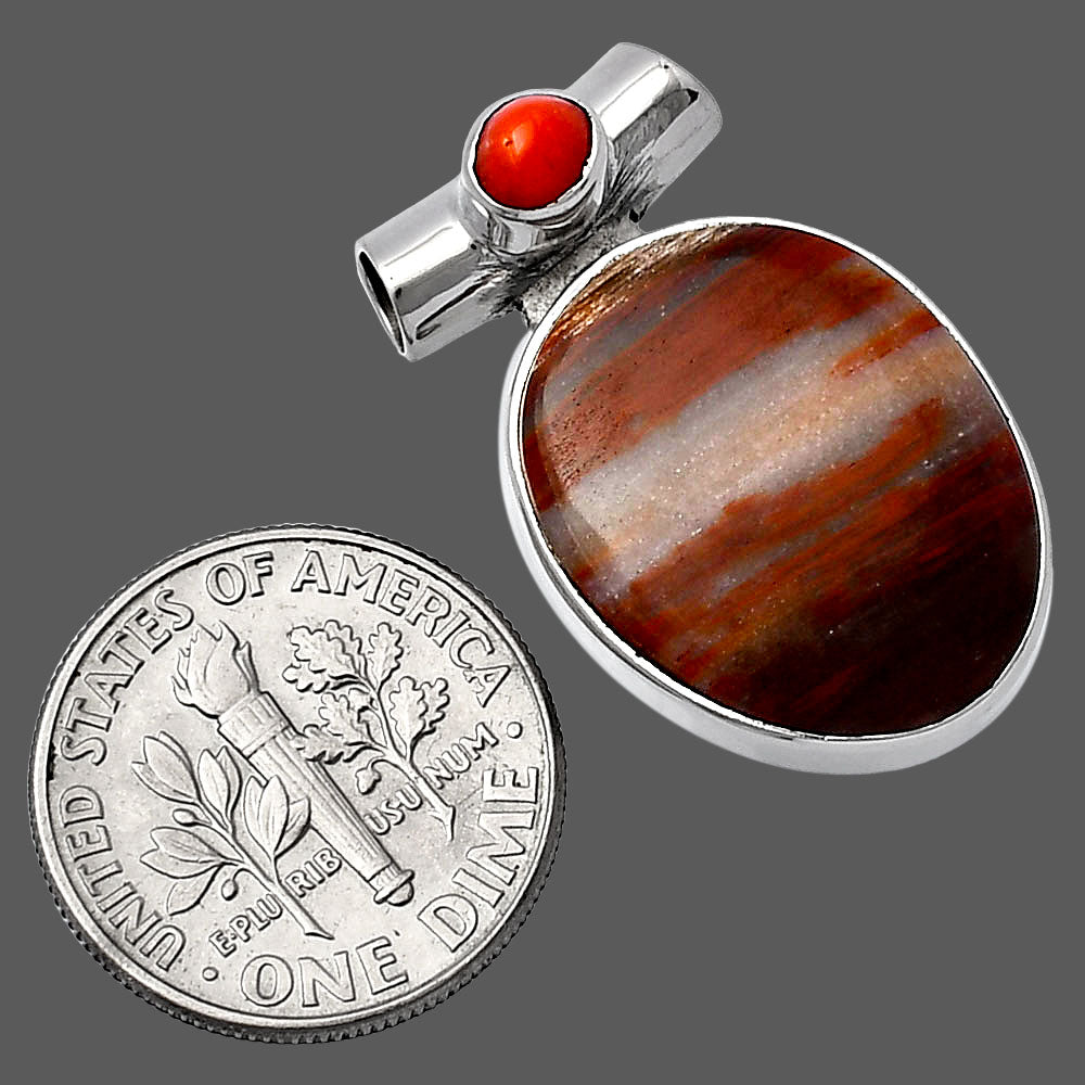 Natural Mookaite & Coral Pendant P-1300 SDP142767