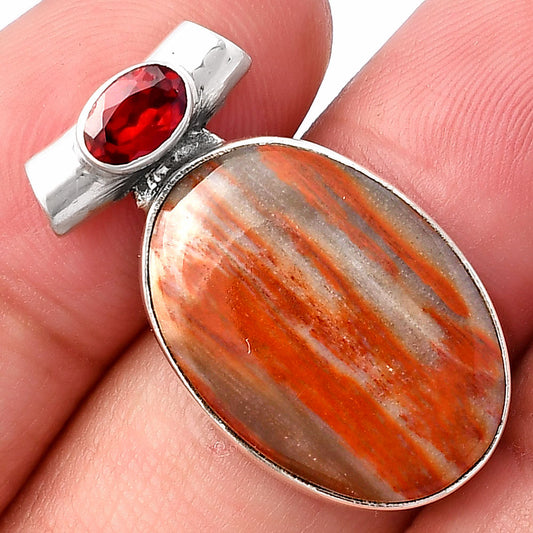 Natural Mookaite & Garnet Pendant P-1300 SDP142768