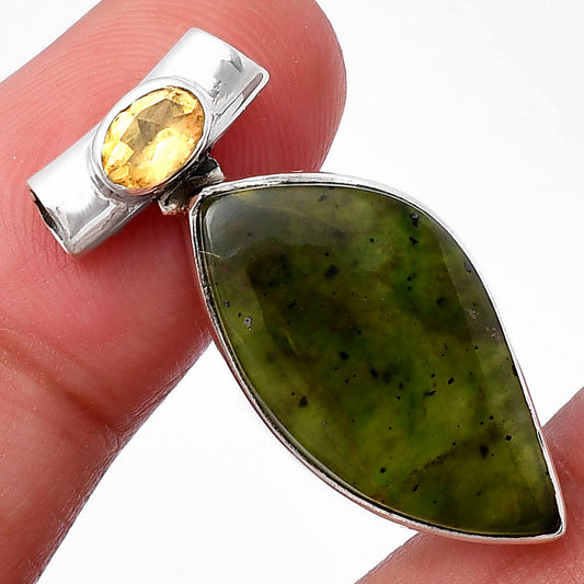 Natural Chrome Chalcedony & Citrine Pendant P-1300 SDP142783