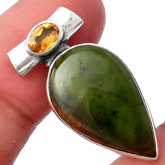 Natural Chrome Chalcedony & Citrine Pendant P-1300 SDP142785