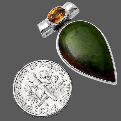 Natural Chrome Chalcedony & Citrine Pendant P-1300 SDP142785