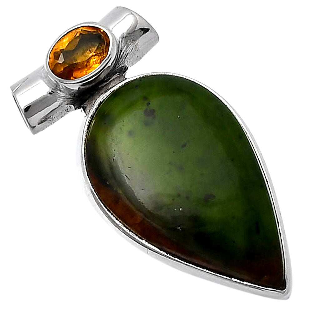 Natural Chrome Chalcedony & Citrine Pendant P-1300 SDP142785