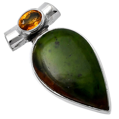 Natural Chrome Chalcedony & Citrine Pendant P-1300 SDP142785