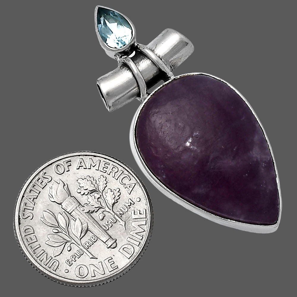 Purple Lepidolite & Sky Blue Topaz Pendant P-1159 SDP142799