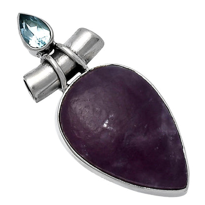 Purple Lepidolite & Sky Blue Topaz Pendant P-1159 SDP142799