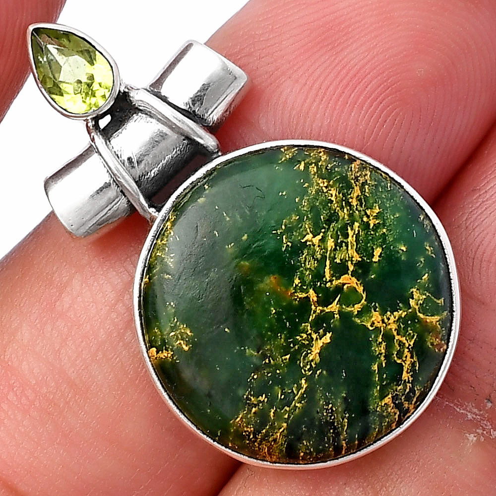 Heart Green Fuchsite & Peridot Pendant P-1159 SDP142807