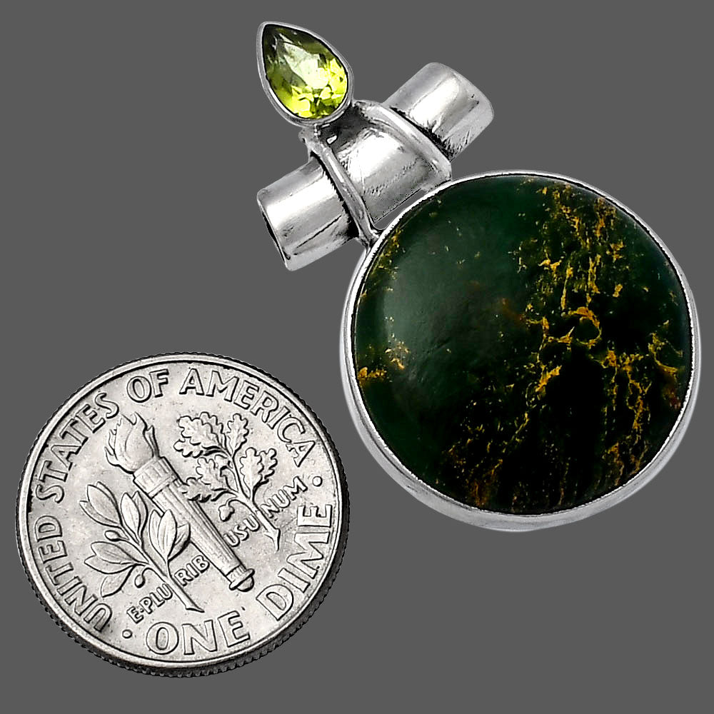Heart Green Fuchsite & Peridot Pendant P-1159 SDP142807