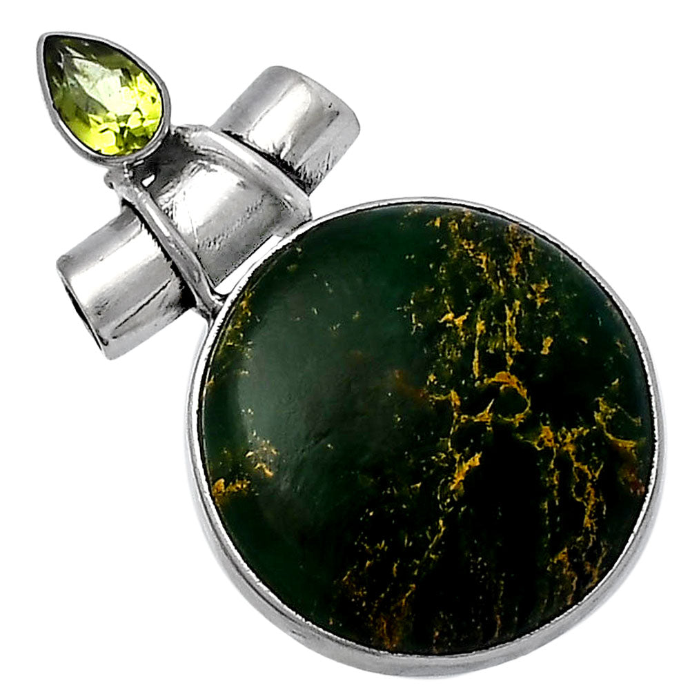 Heart Green Fuchsite & Peridot Pendant P-1159 SDP142807