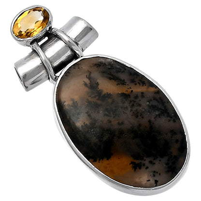 Russian Honey Dendrite Opal & Citrine Pendant P-1159 SDP142808
