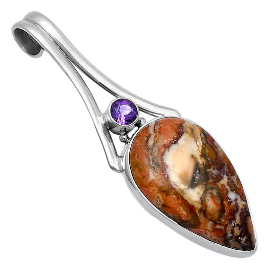 Rosetta Picture Jasper & Amethyst Pendant P-1006 SDP142948