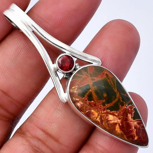 Natural Cherry Creek & Garnet Pendant P-1006 SDP142949