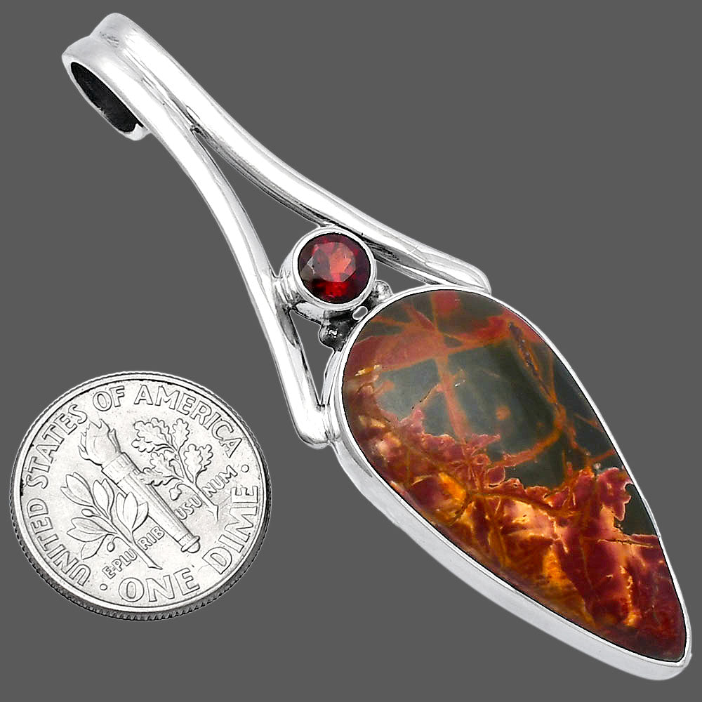 Natural Cherry Creek & Garnet Pendant P-1006 SDP142949