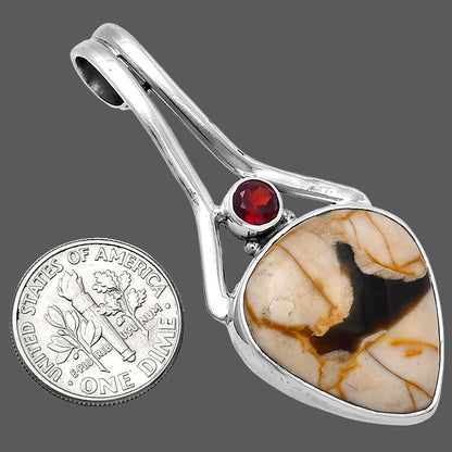 Natural Peanut Wood & Garnet Pendant P-1006 SDP142962