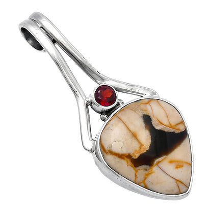 Natural Peanut Wood & Garnet Pendant P-1006 SDP142962