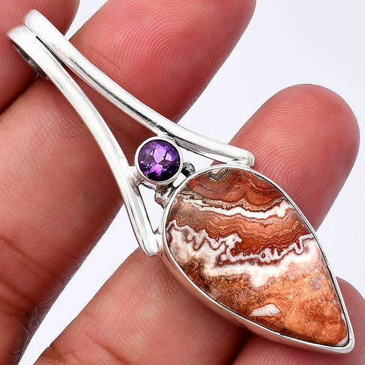 Rosetta Picture Jasper & Amethyst Pendant P-1006 SDP142967