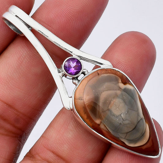 Imperial Jasper - Mexico & Amethyst Pendant P-1006 SDP142968