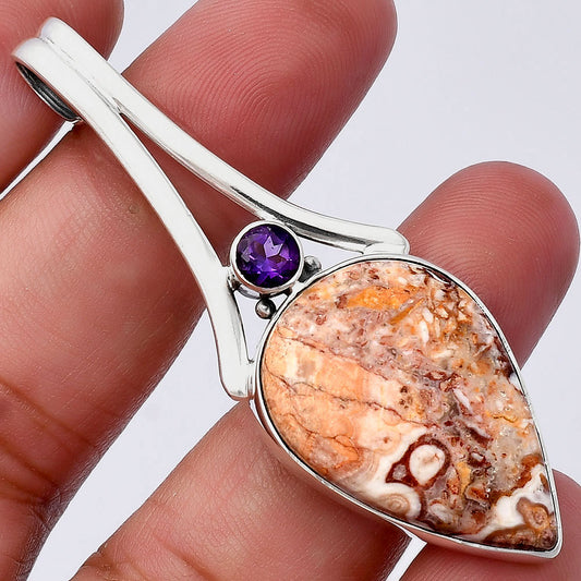Rosetta Picture Jasper & Amethyst Pendant P-1006 SDP142975