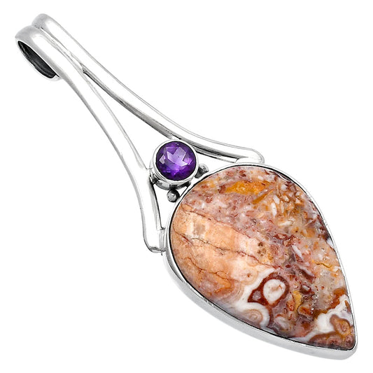 Rosetta Picture Jasper & Amethyst Pendant P-1006 SDP142975