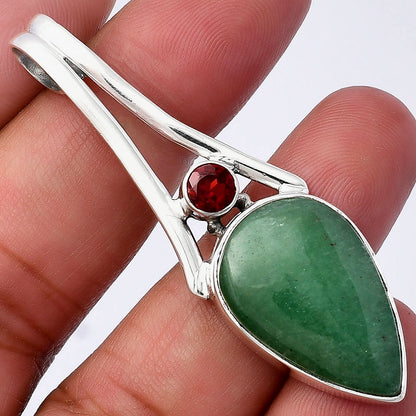 Natural Green Aventurine & Garnet Pendant P-1006 SDP142979