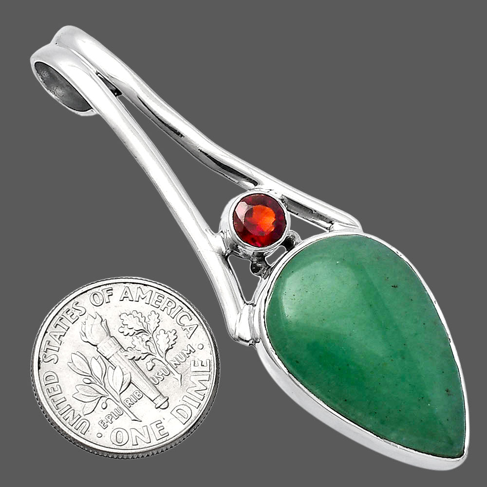 Natural Green Aventurine & Garnet Pendant P-1006 SDP142979