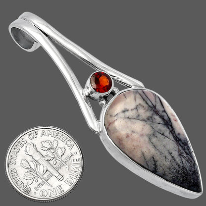 Natural Porcelain Jasper & Garnet Pendant P-1006 SDP142981