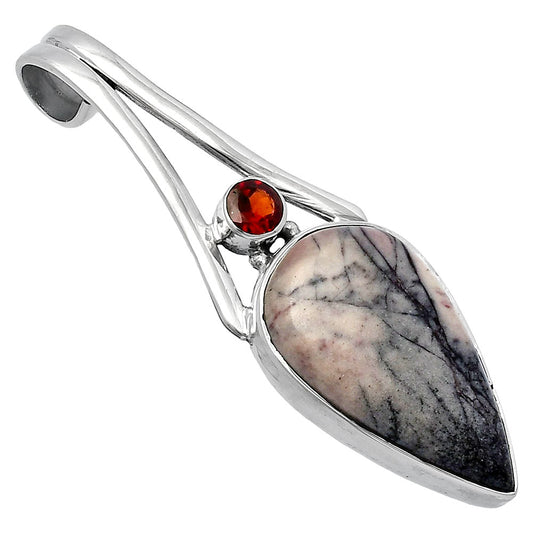 Natural Porcelain Jasper & Garnet Pendant P-1006 SDP142981