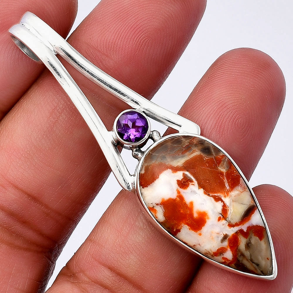 Rosetta Picture Jasper & Amethyst Pendant P-1006 SDP142989