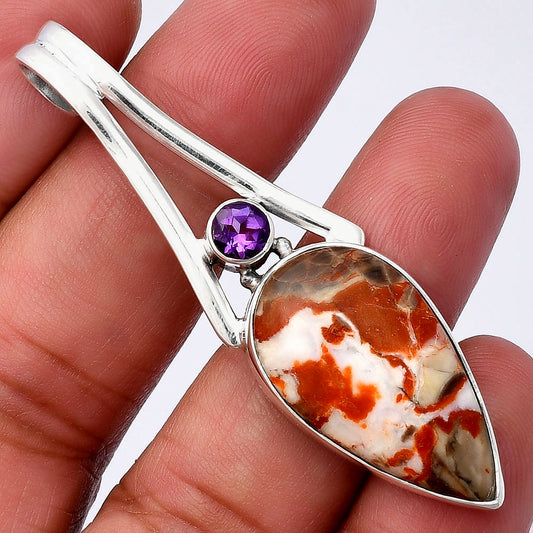 Rosetta Picture Jasper & Amethyst Pendant P-1006 SDP142989