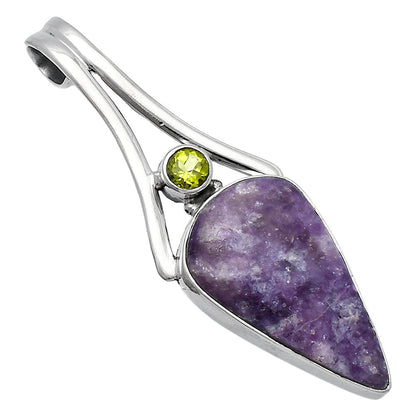 Natural Purple Lepidolite & Peridot Pendant P-1006 SDP142990