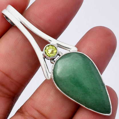 Natural Green Aventurine & Peridot Pendant P-1006 SDP142992