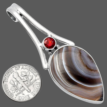 Natural Banded Onyx & Garnet Pendant P-1006 SDP142993