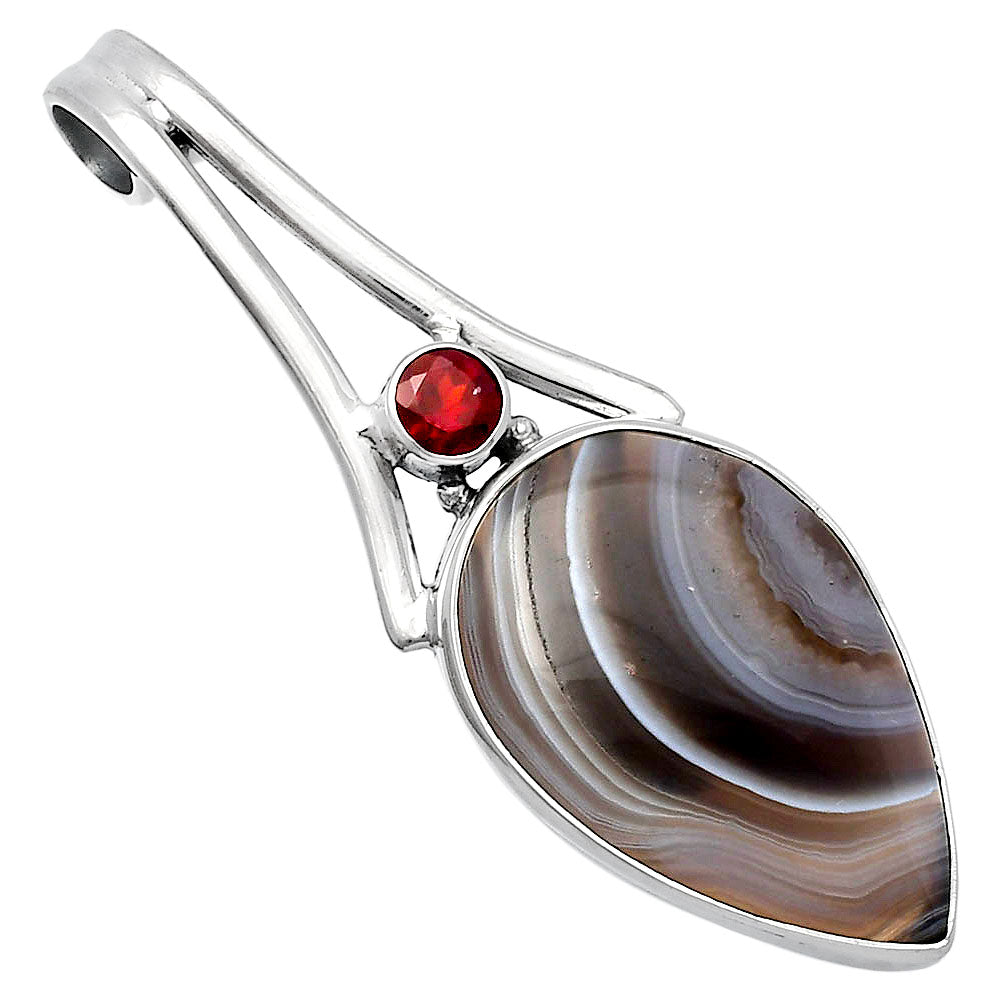 Natural Banded Onyx & Garnet Pendant P-1006 SDP142993