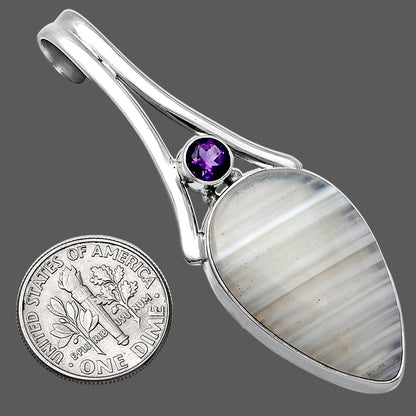 Natural Banded Onyx & Amethyst Pendant P-1006 SDP142996