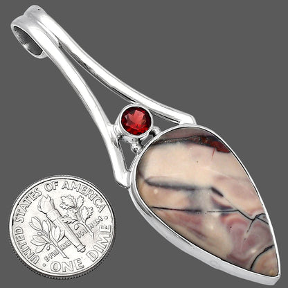 Natural Porcelain Jasper & Garnet Pendant P-1006 SDP142997
