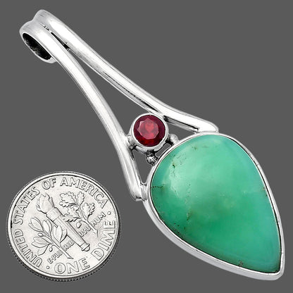 Chrysoprase - Australia & Garnet Pendant P-1006 SDP142998